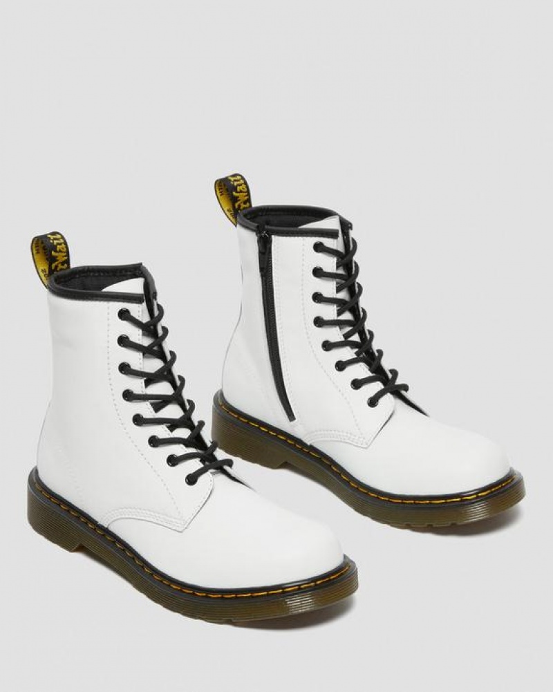 White Kids' Dr Martens Youth 1460 Leather Lace Up Boots | USA_Dr63978