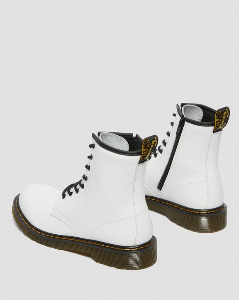 White Kids' Dr Martens Youth 1460 Leather Lace Up Boots | USA_Dr63978