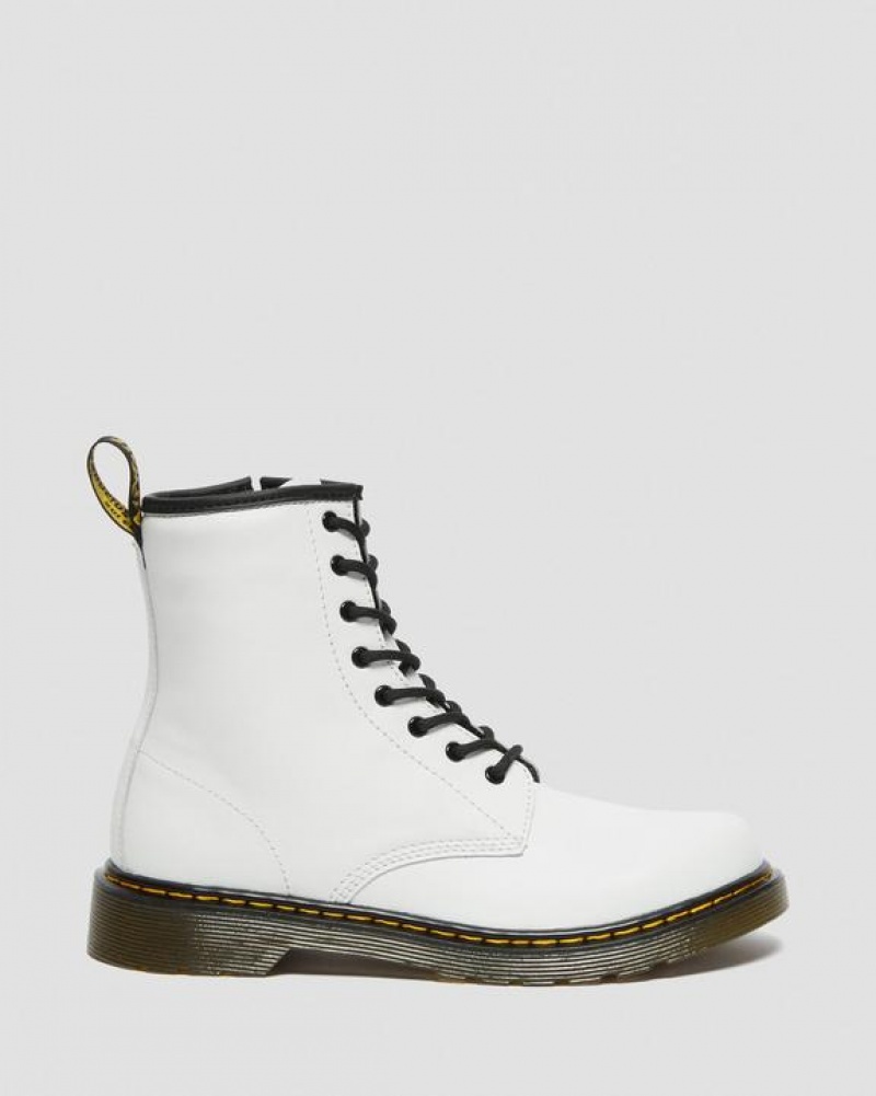 White Kids' Dr Martens Youth 1460 Leather Lace Up Boots | USA_Dr63978