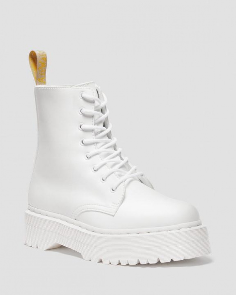 White Men\'s Dr Martens Vegan Jadon II Boot Kemble Mono Platform Shoes | USA_Dr38942