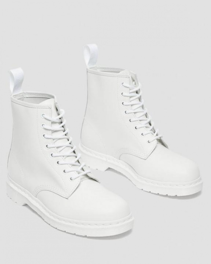 White Women's Dr Martens 1460 Mono Smooth Leather Lace Up Boots | USA_Dr35974