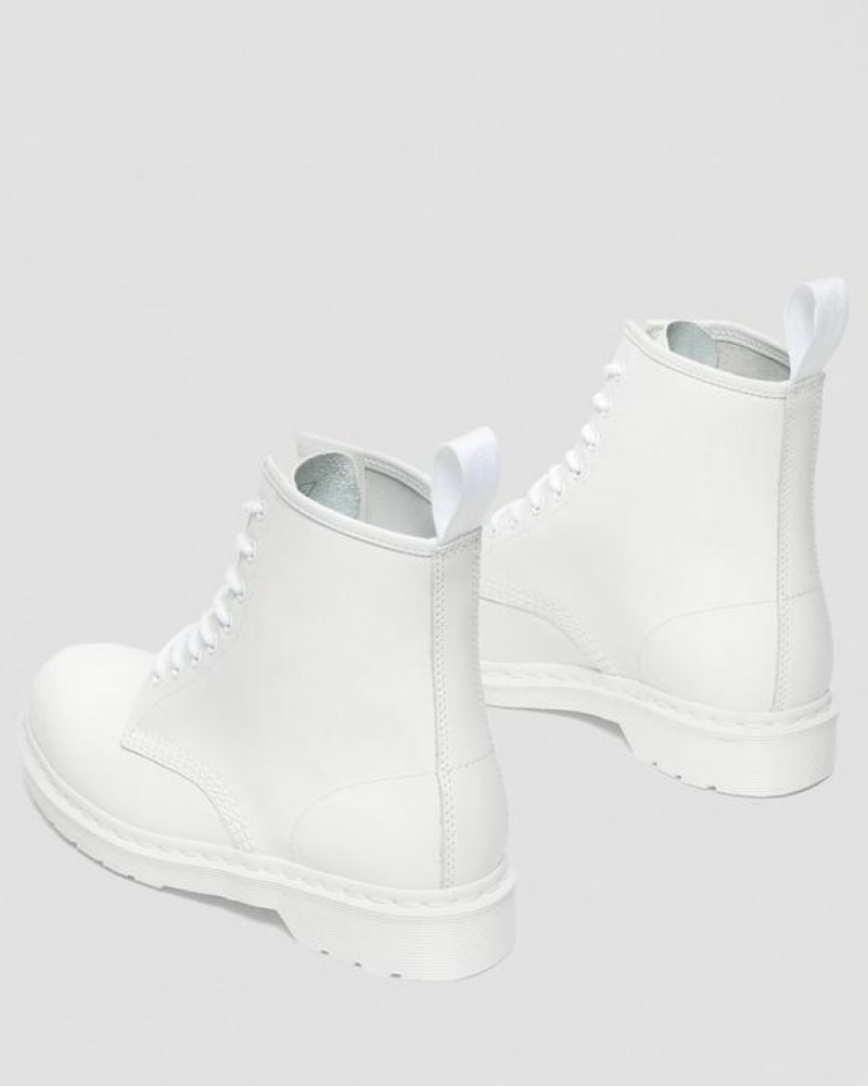 White Women's Dr Martens 1460 Mono Smooth Leather Lace Up Boots | USA_Dr35974