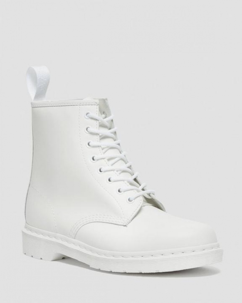 White Women\'s Dr Martens 1460 Mono Smooth Leather Lace Up Boots | USA_Dr35974