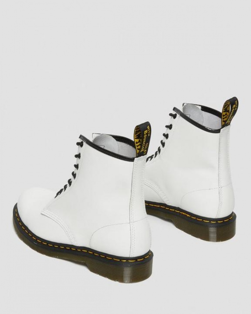 White Women's Dr Martens 1460 Smooth Leather Lace Up Boots | USA_Dr62825