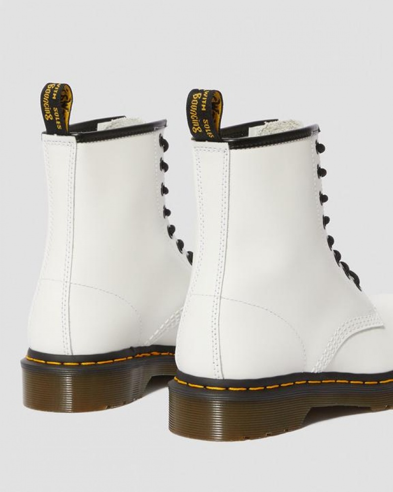 White Women's Dr Martens 1460 Women's Smooth Leather Lace Up Boots | USA_Dr63692