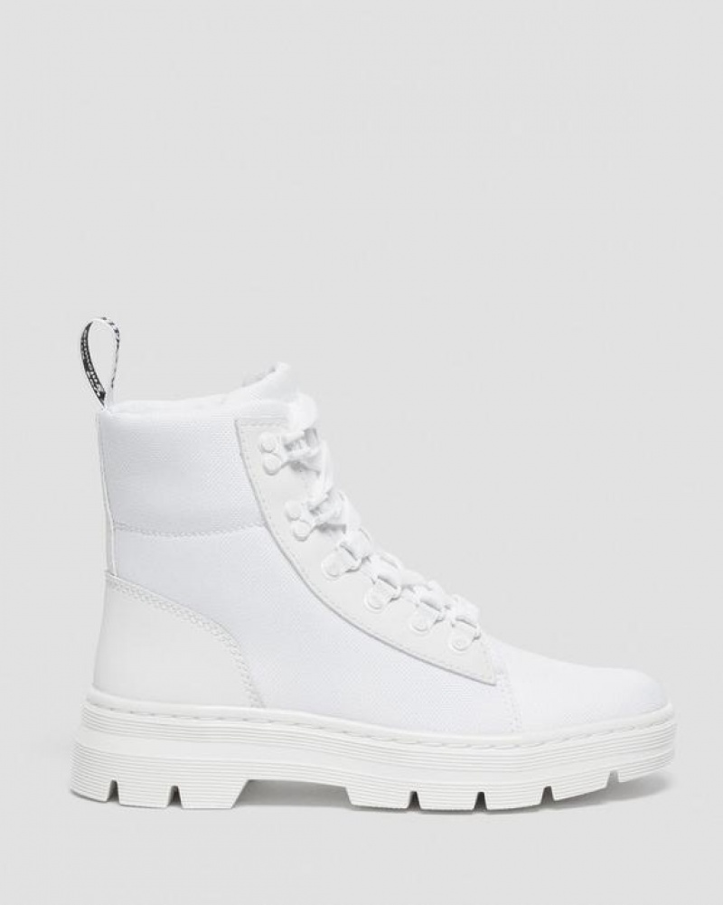 White Women's Dr Martens Combs Women's Poly Casual Boots | USA_Dr28778