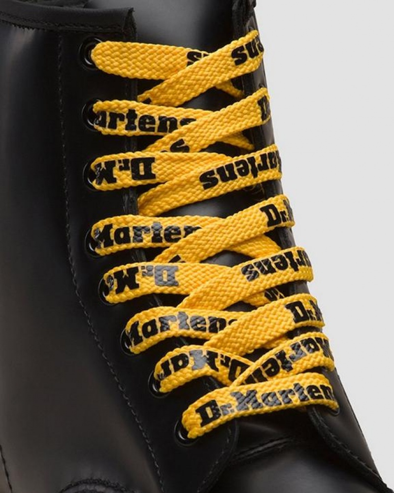 Yellow / Black Accessories Dr Martens 55 Inch Flat (8-10 Eye) Laces | USA_Dr23385